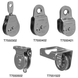 Campbell 1-1/2" Heavy Duty Steel Pulley, Double Sheave, Fixed Eye